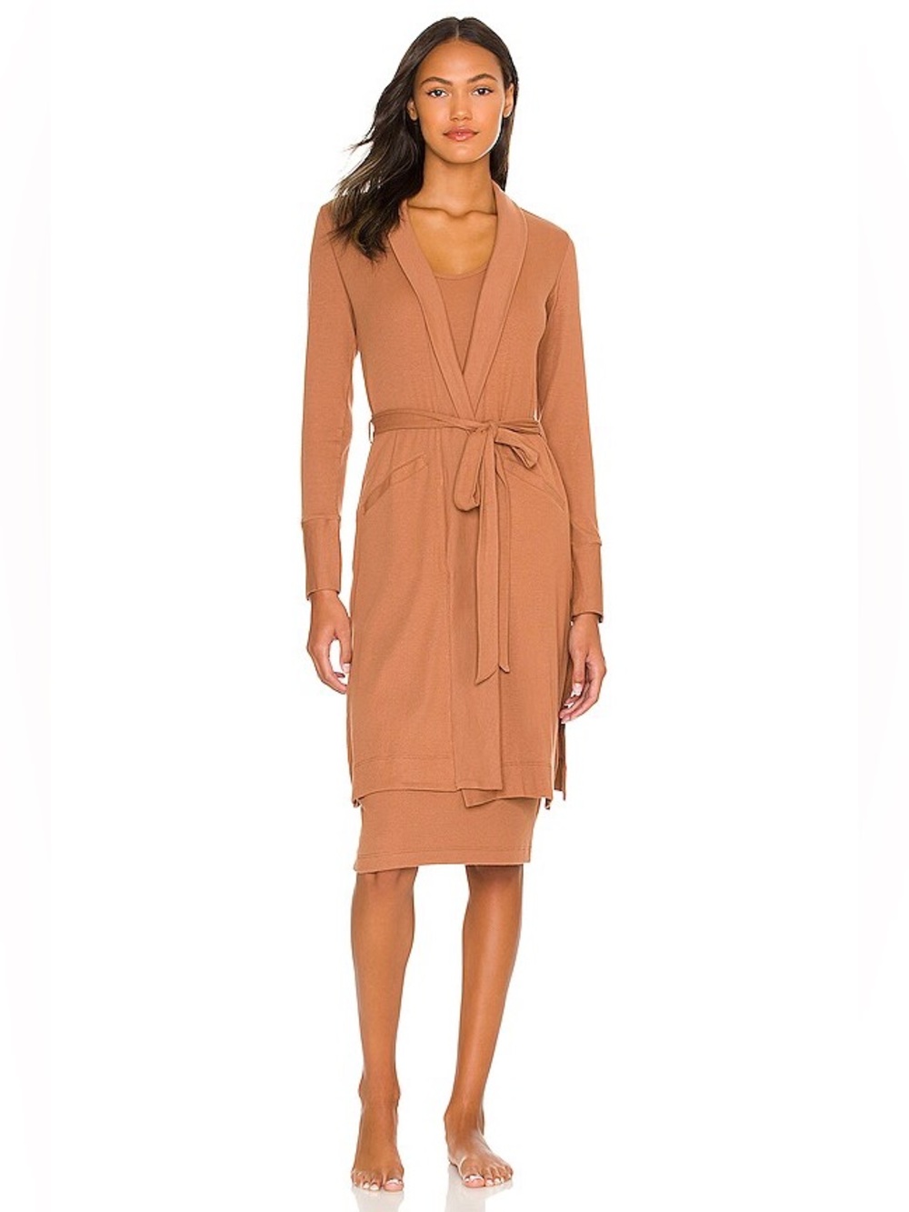 Commando Luxury Rib Robe in Ochre